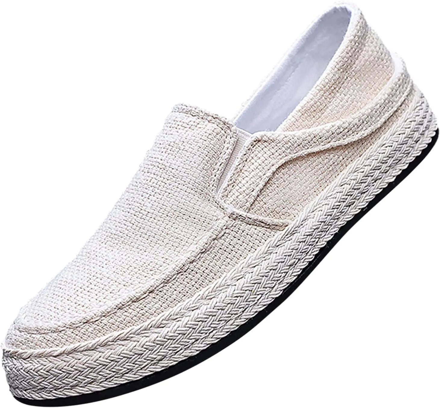 2025 Men's New Spring and Fisherman's Shoes Canvas Thick Soled Slip On Mens Canvas Lace Shoes