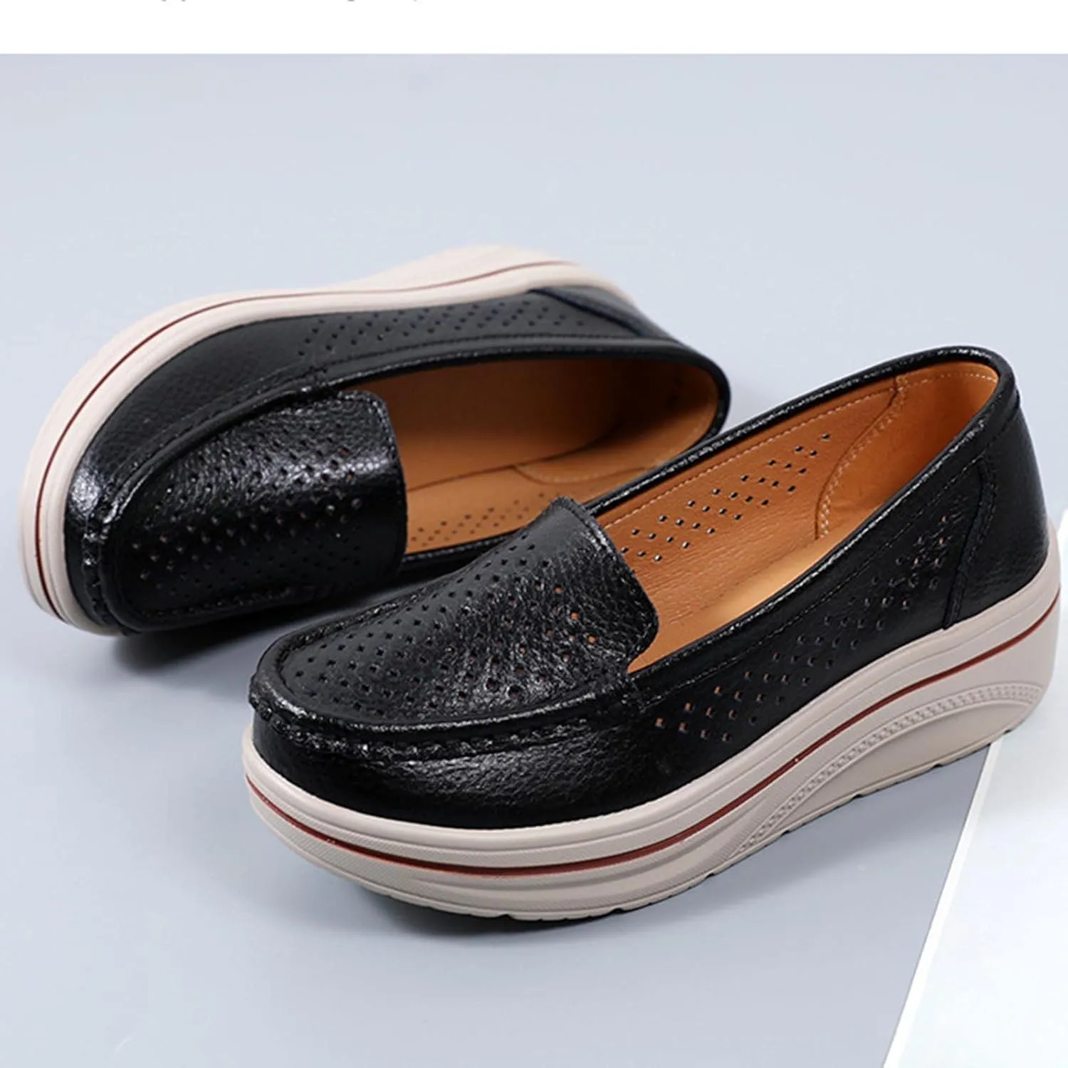 2025 Summer Slip on Loafers for Women Mesh Comfortable Platform Sneakers Business Casual Outdoor Travel Walking Shoes
