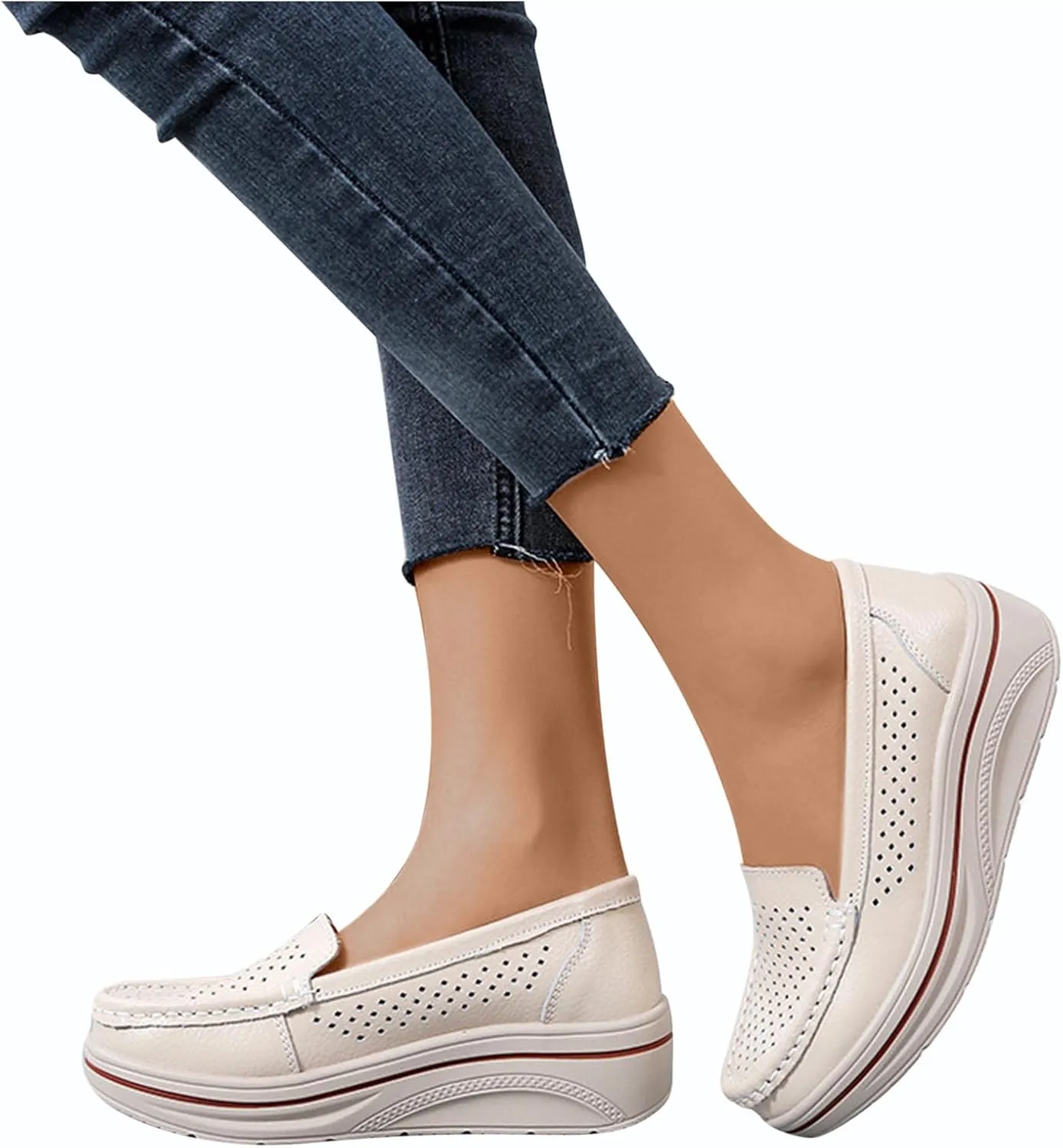 2025 Summer Slip on Loafers for Women Mesh Comfortable Platform Sneakers Business Casual Outdoor Travel Walking Shoes