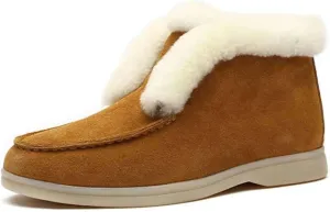 Boots For Women Ankle Booties Winter Snow Boots Warm Fur Lined Anti-Slip Outdoor Slip On Comfortable Loafers Shoes