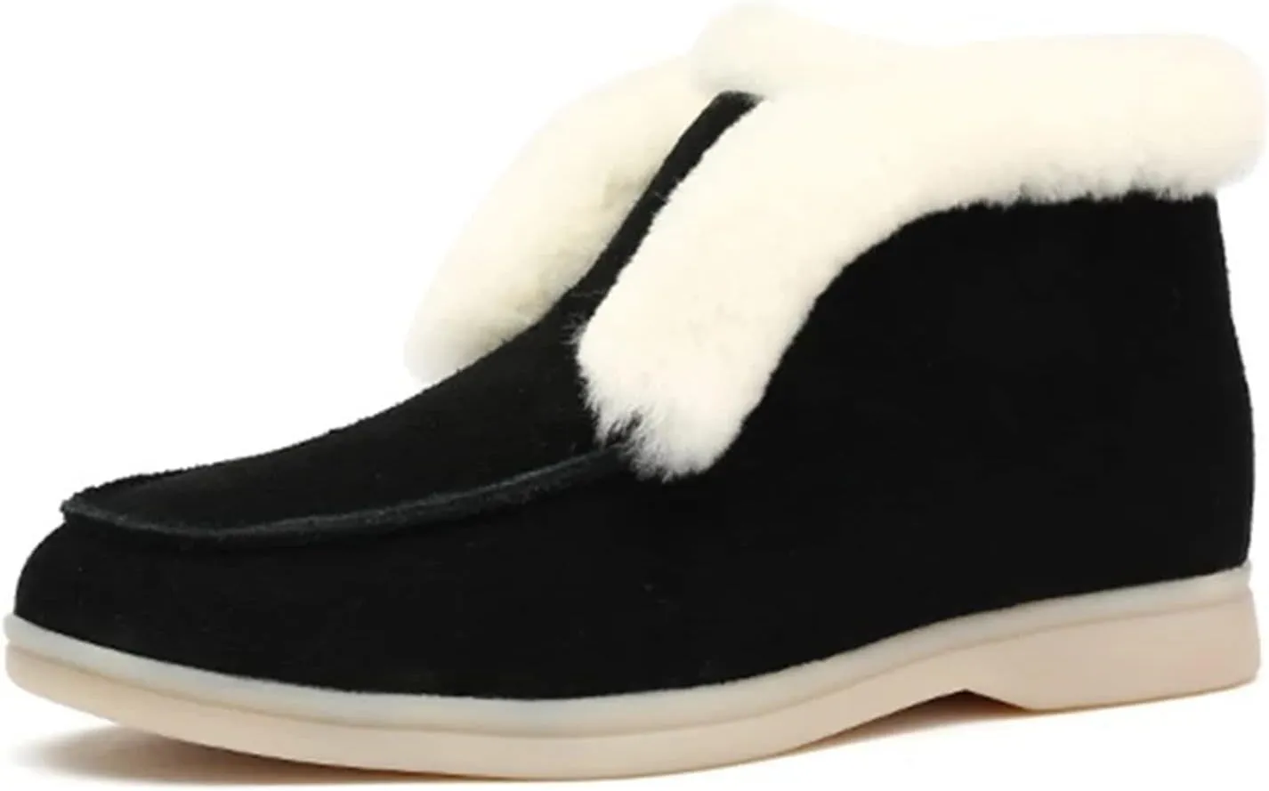 Boots For Women Ankle Booties Winter Snow Boots Warm Fur Lined Anti-Slip Outdoor Slip On Comfortable Loafers Shoes