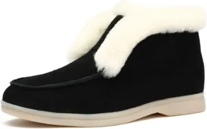 Boots For Women Ankle Booties Winter Snow Boots Warm Fur Lined Anti-Slip Outdoor Slip On Comfortable Loafers Shoes