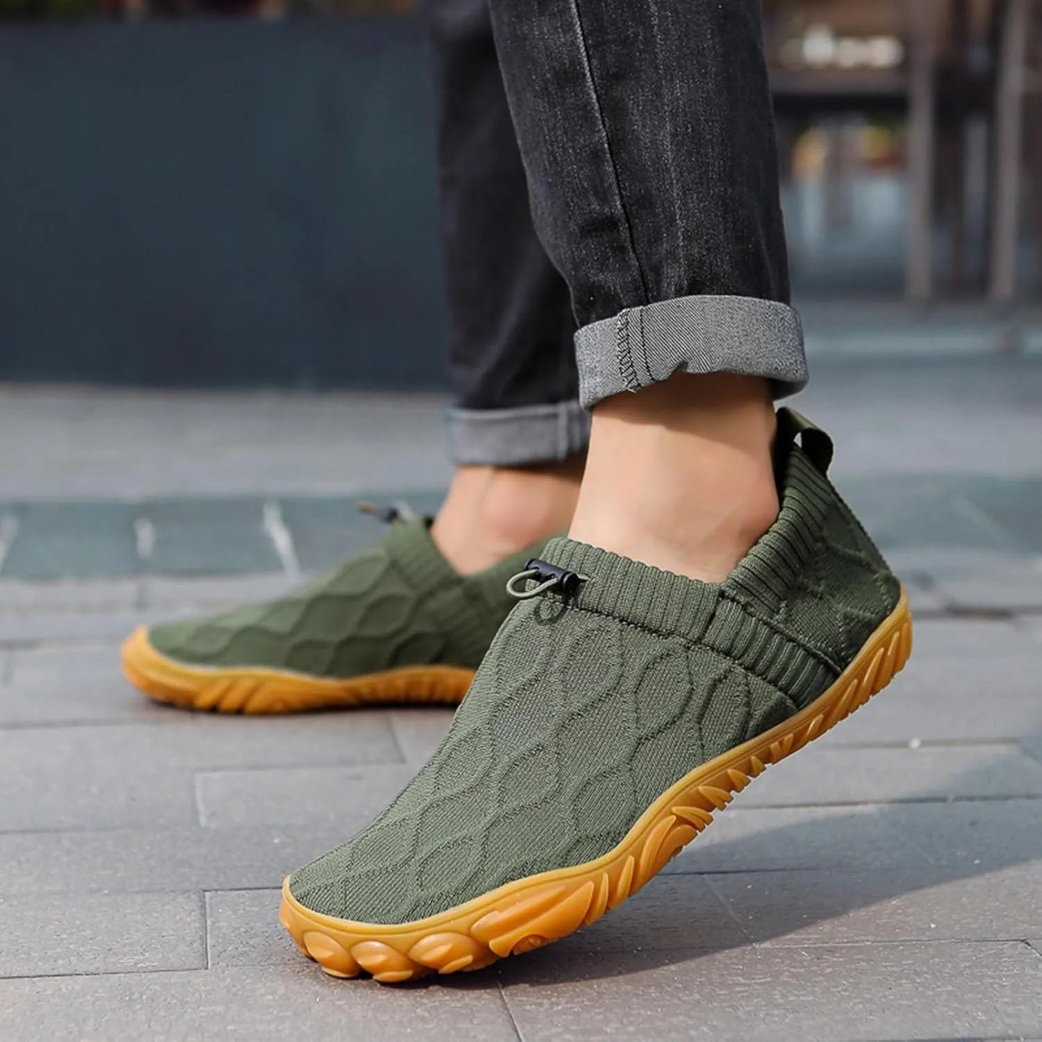 Breathable Dress Sneaker Men's Fashion Casual Shoes A Slip On Lightweight Outdoor Non Slip Thin Sole Flying Woven Lazy