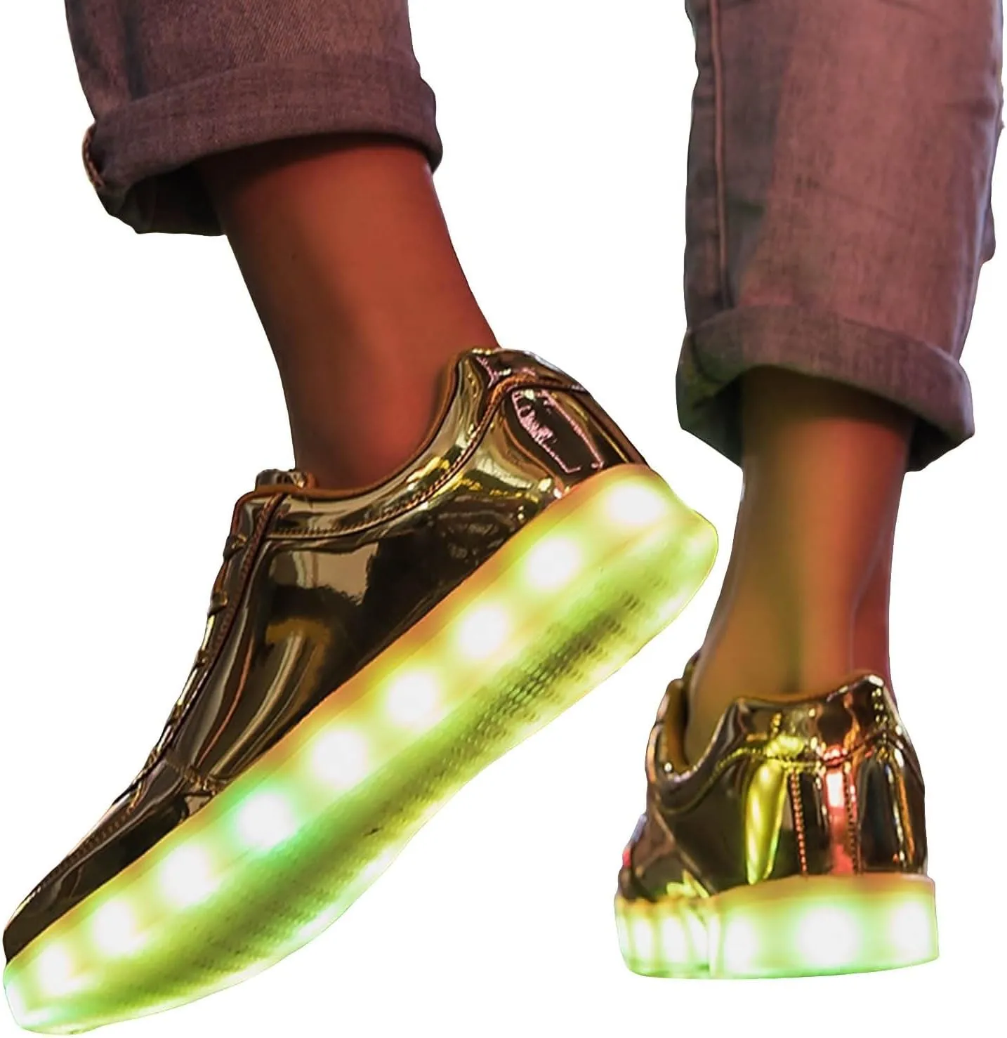 Breathable Dress Sneaker Student Shoes Thick Soled Sports Shoes Fashionable Light USB Rechargeable Skate Sports