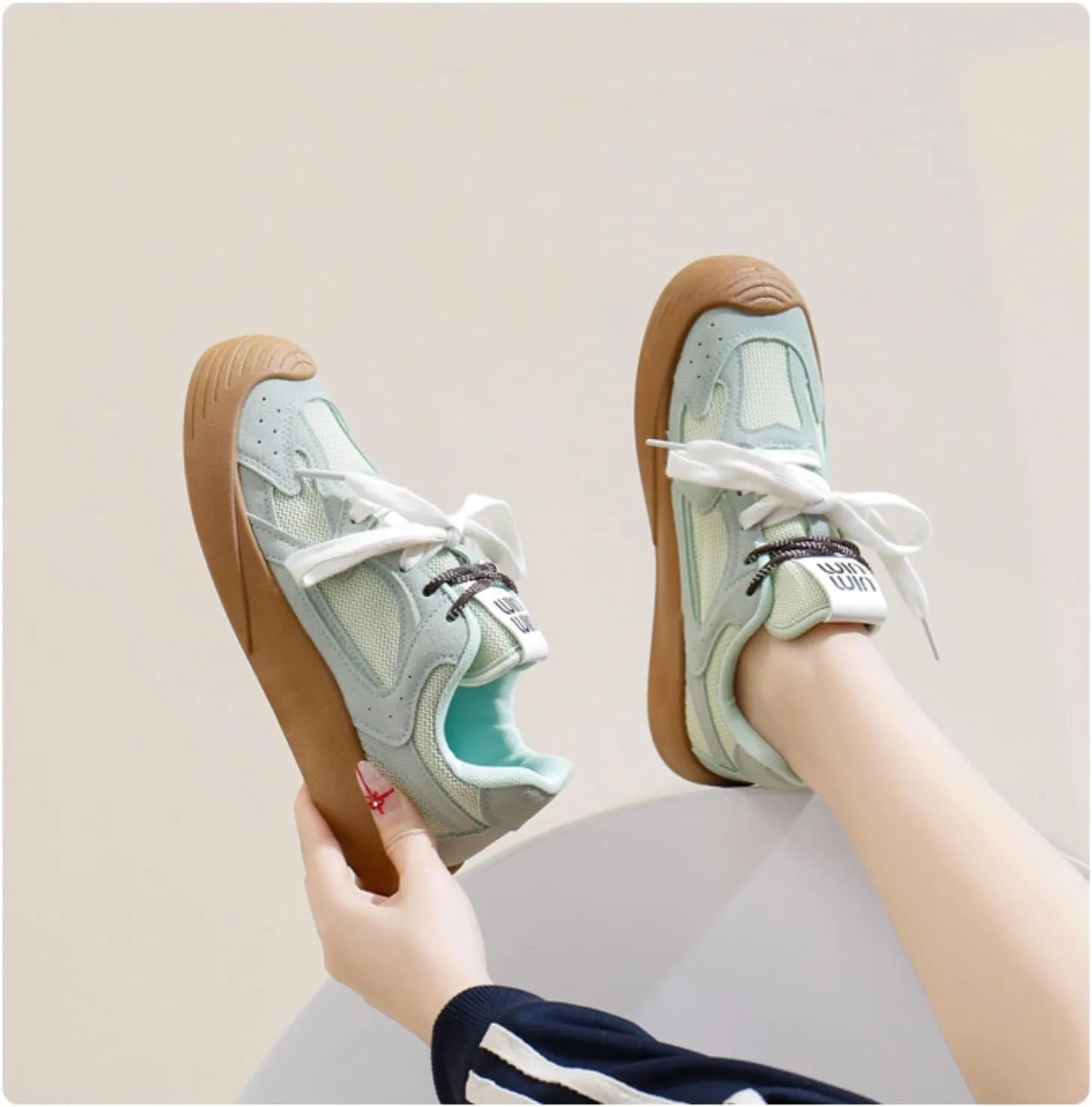 Breathable Mesh Cute Skate Sneakers – Lightweight & Stylish Casual Shoes for Women – Comfortable Non-Slip Fashion Sneakers for Everyday Wear