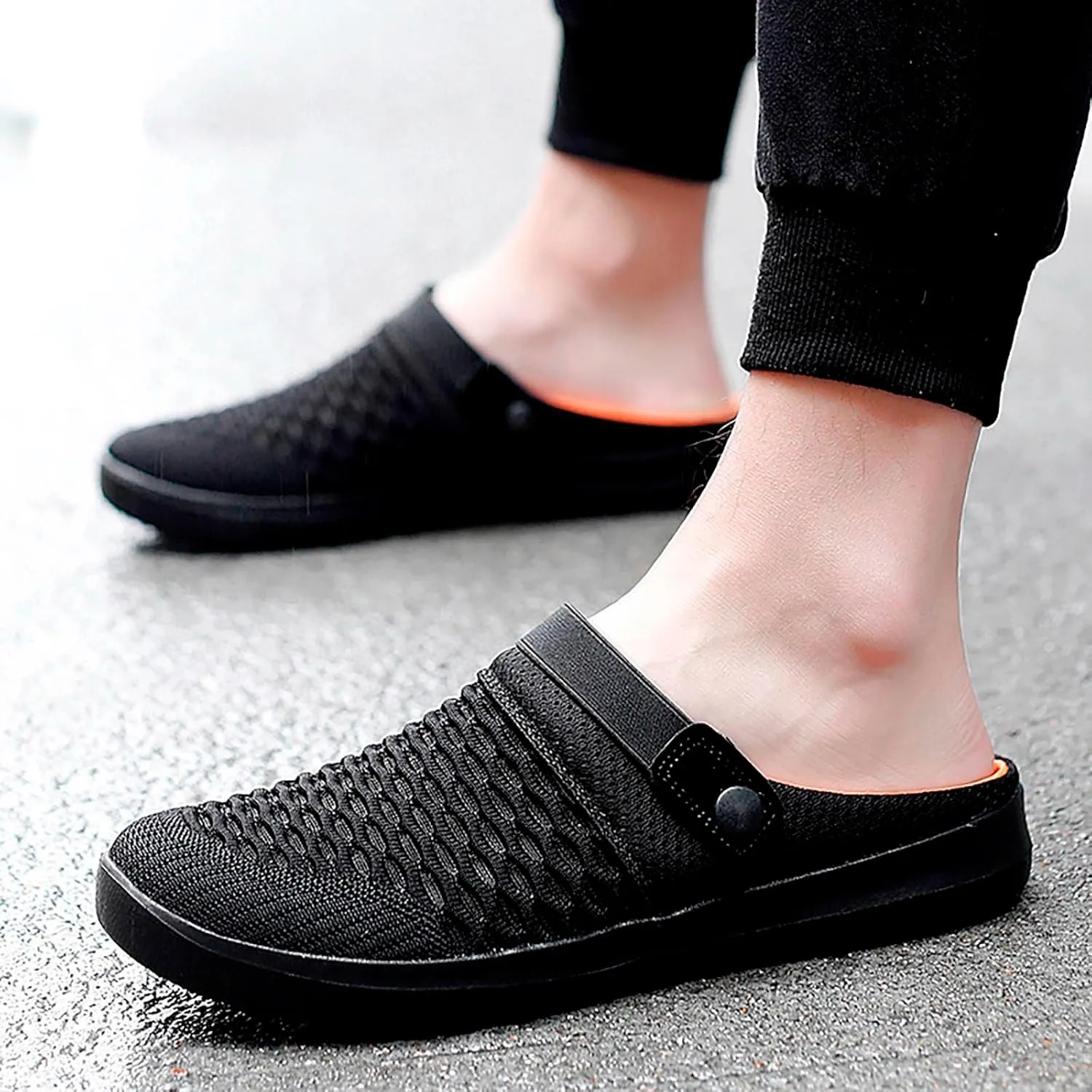 Casual Dress Shoes Men's Hollow Mesh Casual Sneakers Summer Sandals Breathable Shoes A Slip On Beach