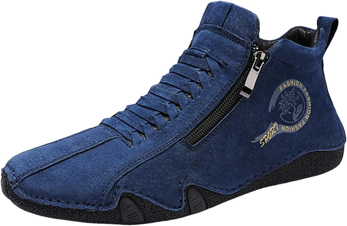 Casual Shoes New Spring and Autumn Men's Leather Shoes Korean Fashion Zipper Short Boots Shoe Breathable Men's