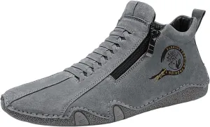 Casual Shoes New Spring and Autumn Men's Leather Shoes Korean Fashion Zipper Short Boots Shoe Breathable Men's