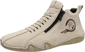 Casual Shoes New Spring and Autumn Men's Leather Shoes Korean Fashion Zipper Short Boots Shoe Breathable Men's