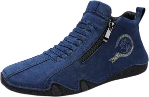 Casual Shoes New Spring and Autumn Men's Leather Shoes Korean Fashion Zipper Short Boots Shoe Breathable Men's