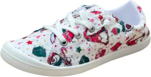 Christmas Sneakers for Women 2024 Womens White Sneakers Casual Platform Loafers for Women Wide Christmas Tennis Shoes for Women Lightweight Breathable