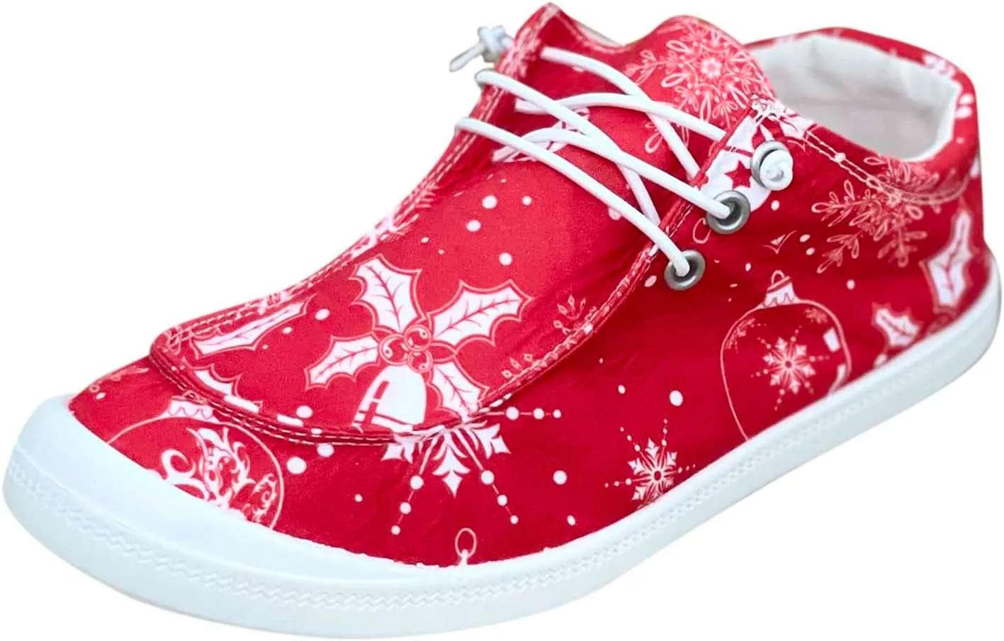 Christmas Tennis Shoes for Women Mens Sneakers Womens Loafers Comfortable Christmas Canvas Shoes Women Closed Toe Indoor and Outdoor Sale Clearance