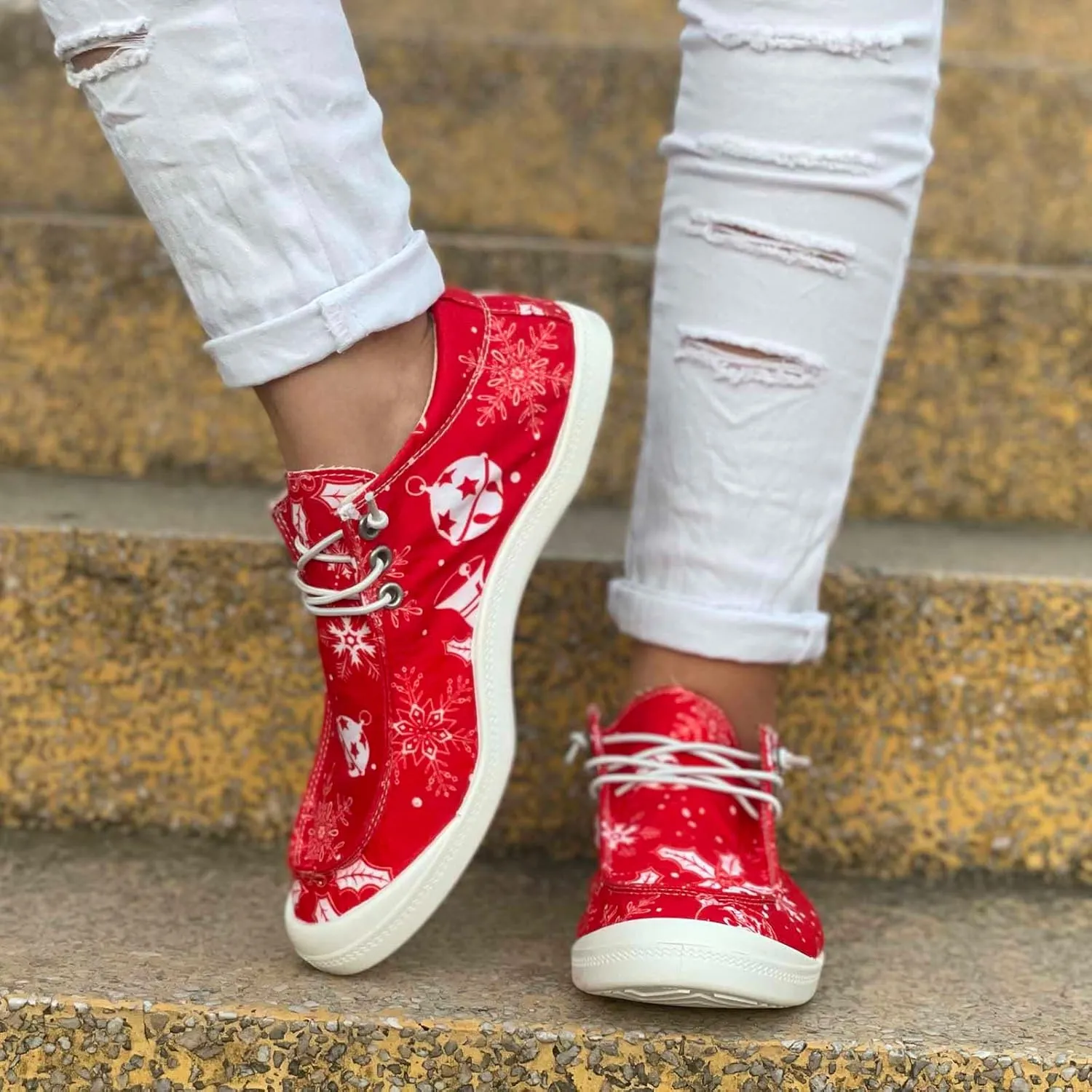 Christmas Tennis Shoes for Women Mens Sneakers Womens Loafers Comfortable Christmas Canvas Shoes Women Closed Toe Indoor and Outdoor Sale Clearance