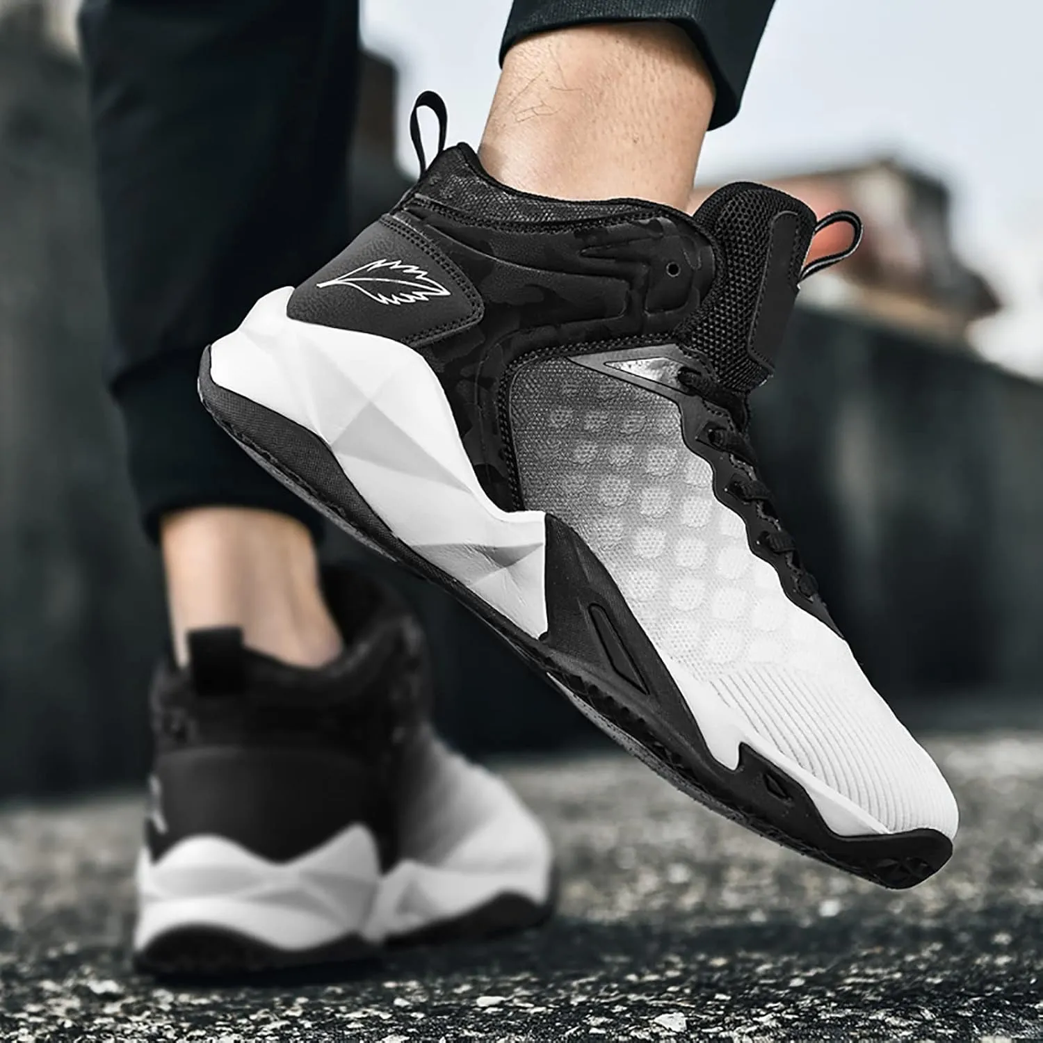 CJSPORX Mens Basketball Shoes Breathable Non Slip Running Fashion Sneakers