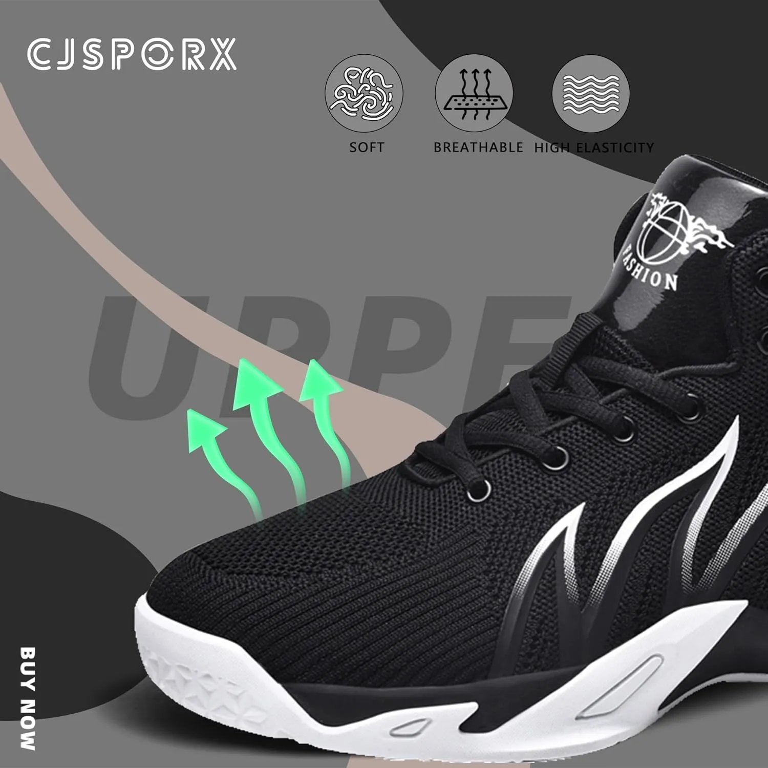 CJSPORX Men's Basketball Shoes Breathable Non-Slip Sneakers Fashionable Sports