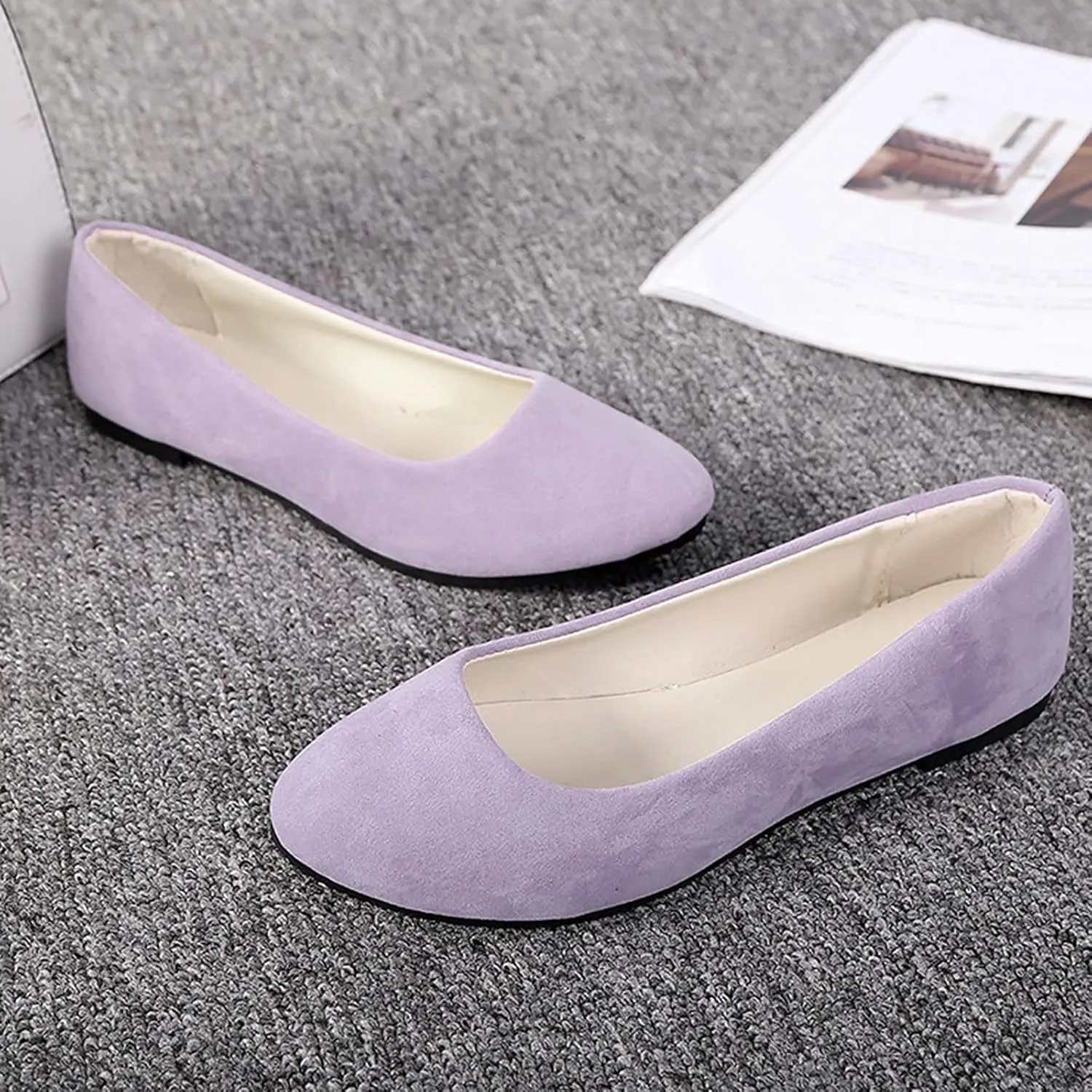 Dress Flats for Women Slip On Walking Shoes Solid Business Shoes Comfort Flat Shoes Ballet Flats Shoes Loafers