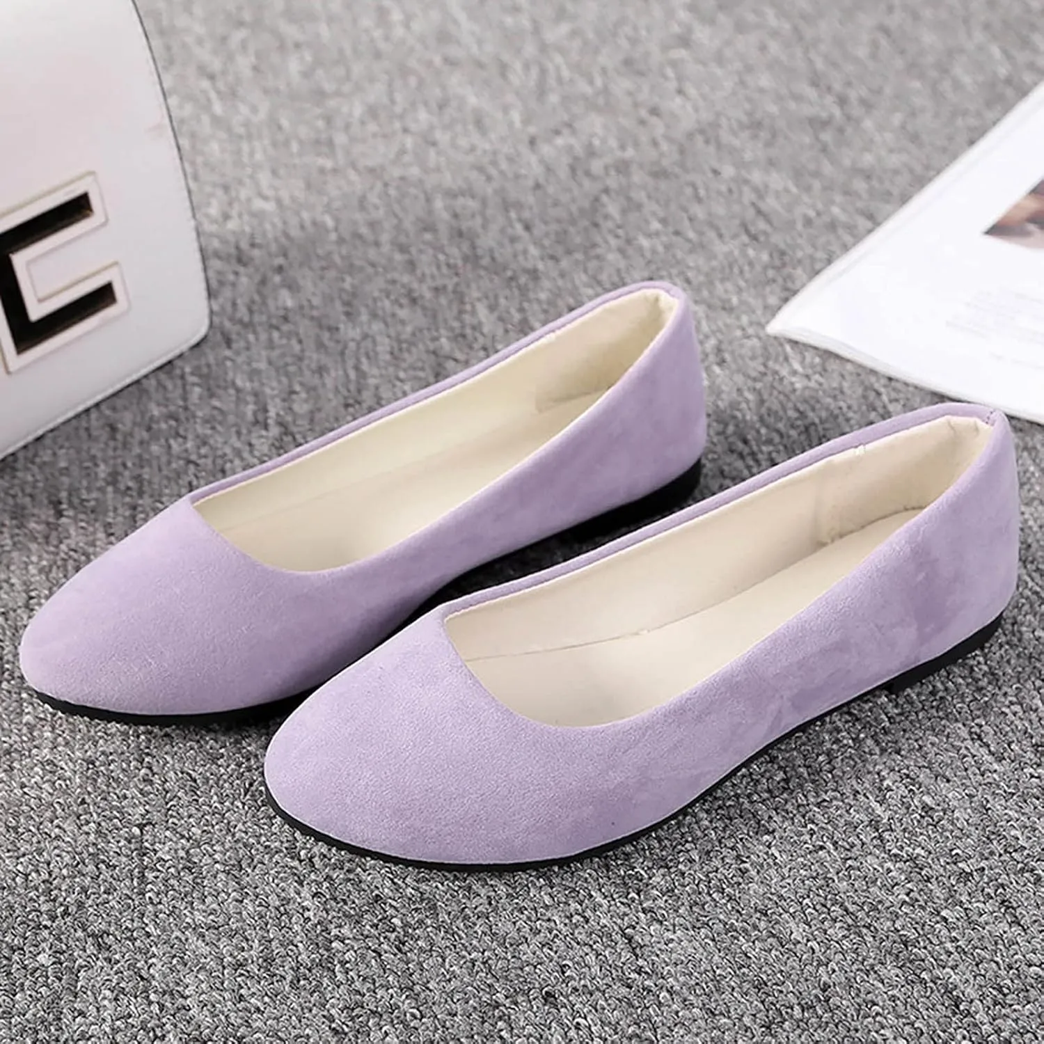 Dress Flats for Women Slip On Walking Shoes Solid Business Shoes Comfort Flat Shoes Ballet Flats Shoes Loafers
