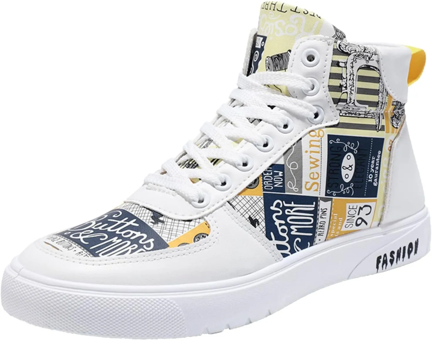 Fashion Sneakers Comfortable Men Shoes High Top Fashion Casual Shoes for Walking Lace Up Sports