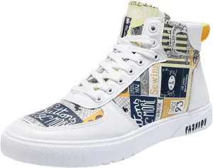 Fashion Sneakers Comfortable Men Shoes High Top Fashion Casual Shoes for Walking Lace Up Sports