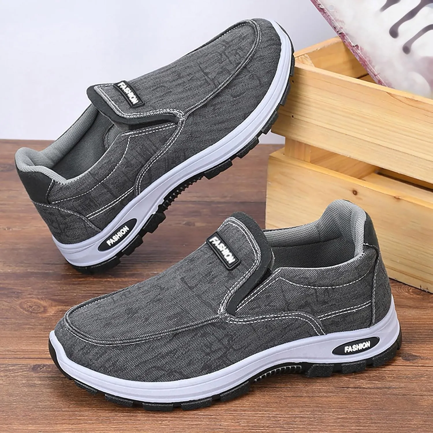 Fashion Sneakers Comfortable Men's Shoes Breathable Solid Color Casual Soft Sole Comfortable Simple Walking Shoes