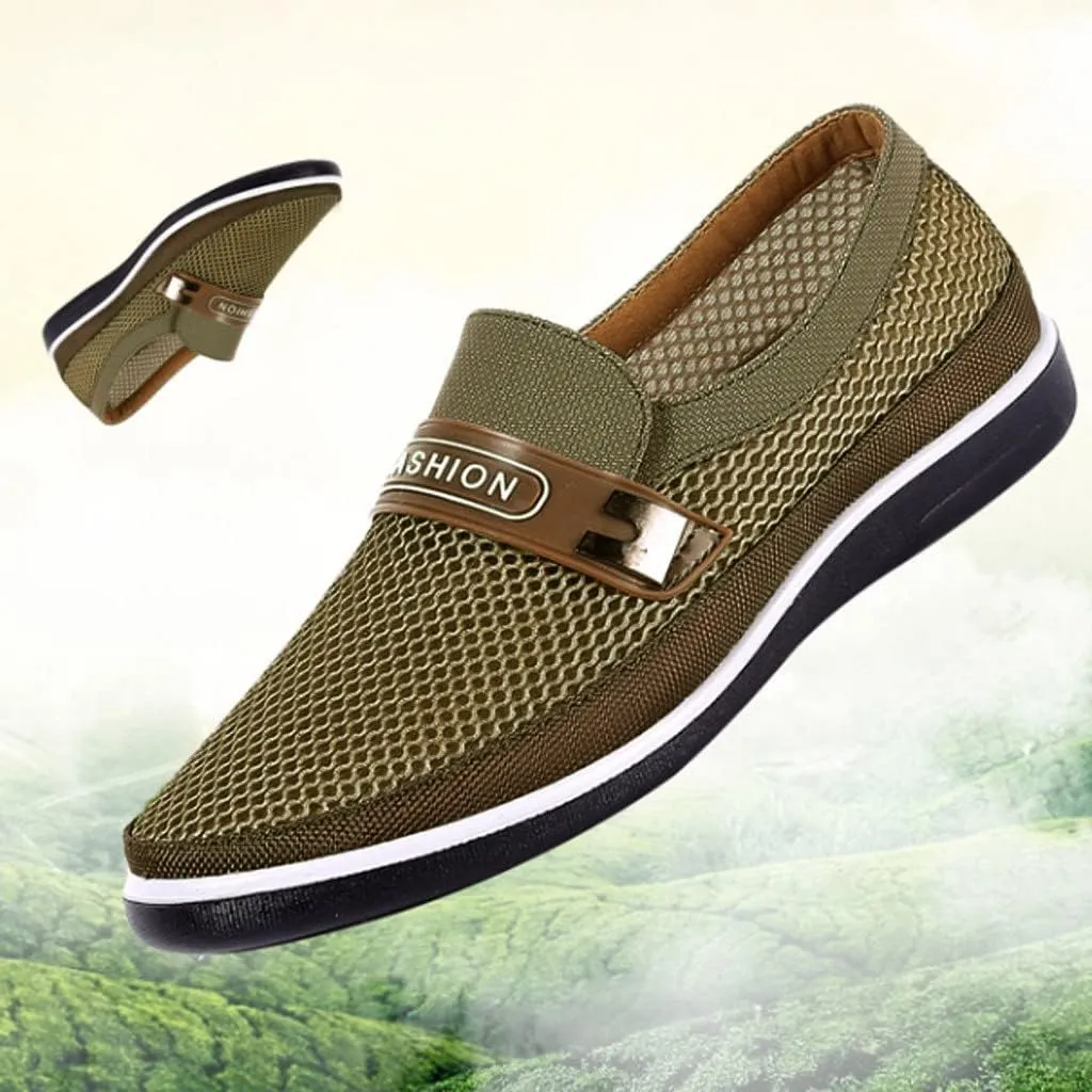 Fashion Sneakers Comfortable Shoes Soft Hollow Slip On Summer Shoes Breathable Bottom Men's Casual Mesh Men's