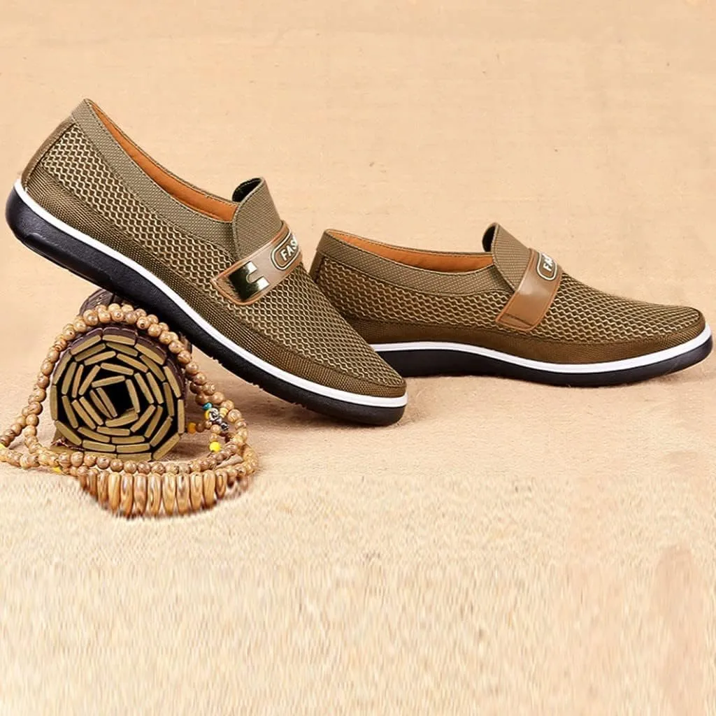 Fashion Sneakers Comfortable Shoes Soft Hollow Slip On Summer Shoes Breathable Bottom Men's Casual Mesh Men's