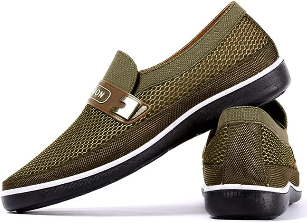 Fashion Sneakers Comfortable Shoes Soft Hollow Slip On Summer Shoes Breathable Bottom Men's Casual Mesh Men's