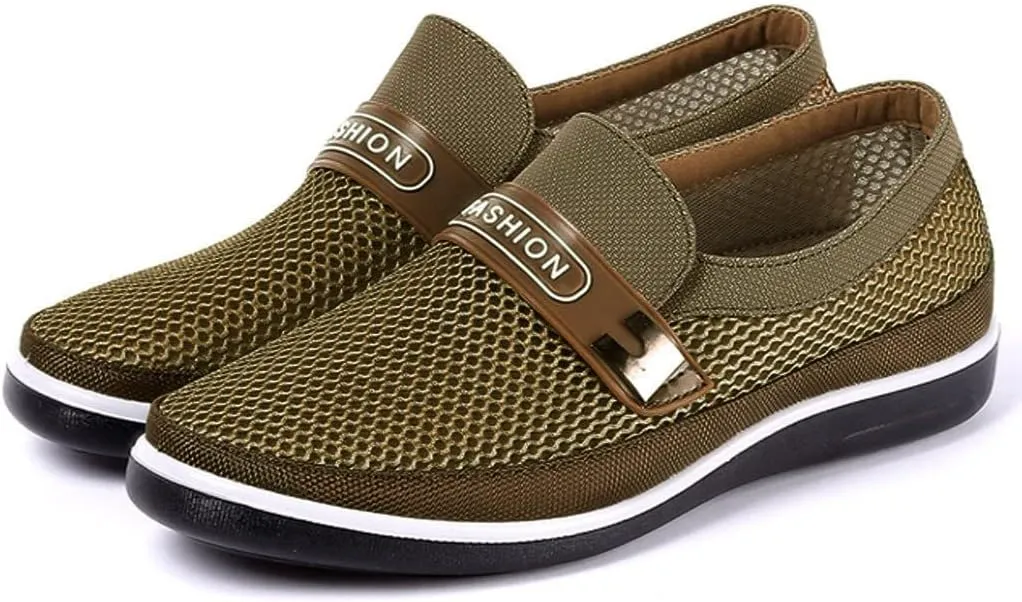 Fashion Sneakers Comfortable Shoes Soft Hollow Slip On Summer Shoes Breathable Bottom Men's Casual Mesh Men's