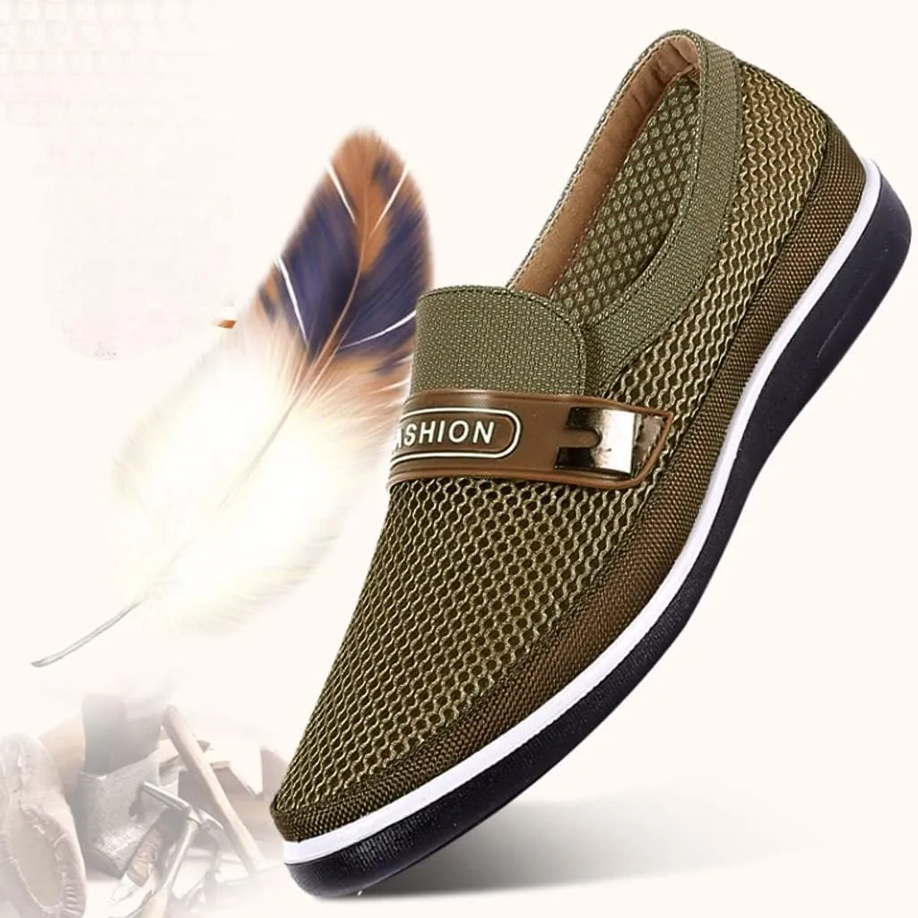 Fashion Sneakers Comfortable Shoes Soft Hollow Slip On Summer Shoes Breathable Bottom Men's Casual Mesh Men's