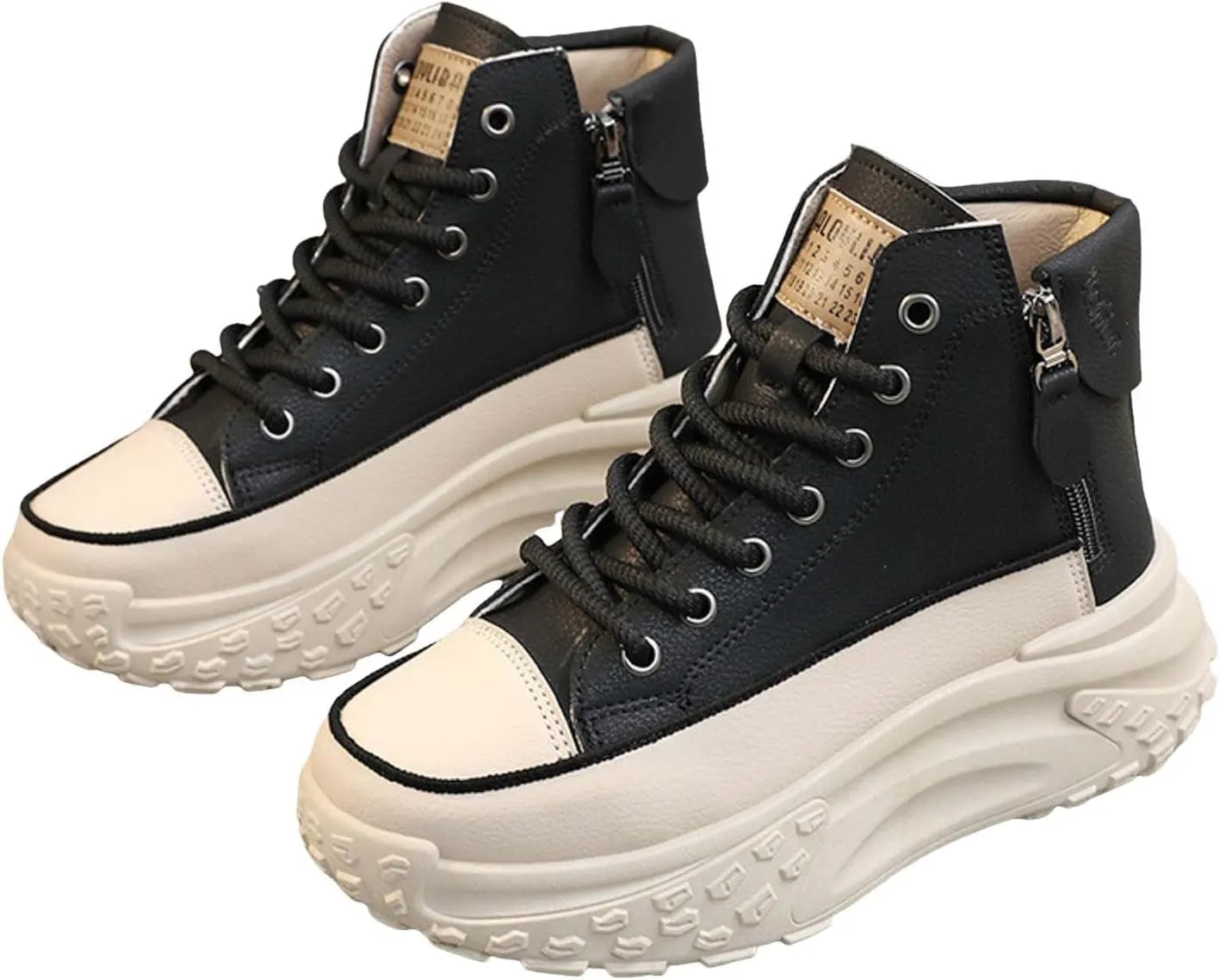 Fashion Sneakers For Women 2024 Platform,Womens White Platform Sneakers Canvas Platform Shoes for Women Black Casual Tennis Shoes Comfortable Walking Shoes for Women Lace Up High Top Sneakers
