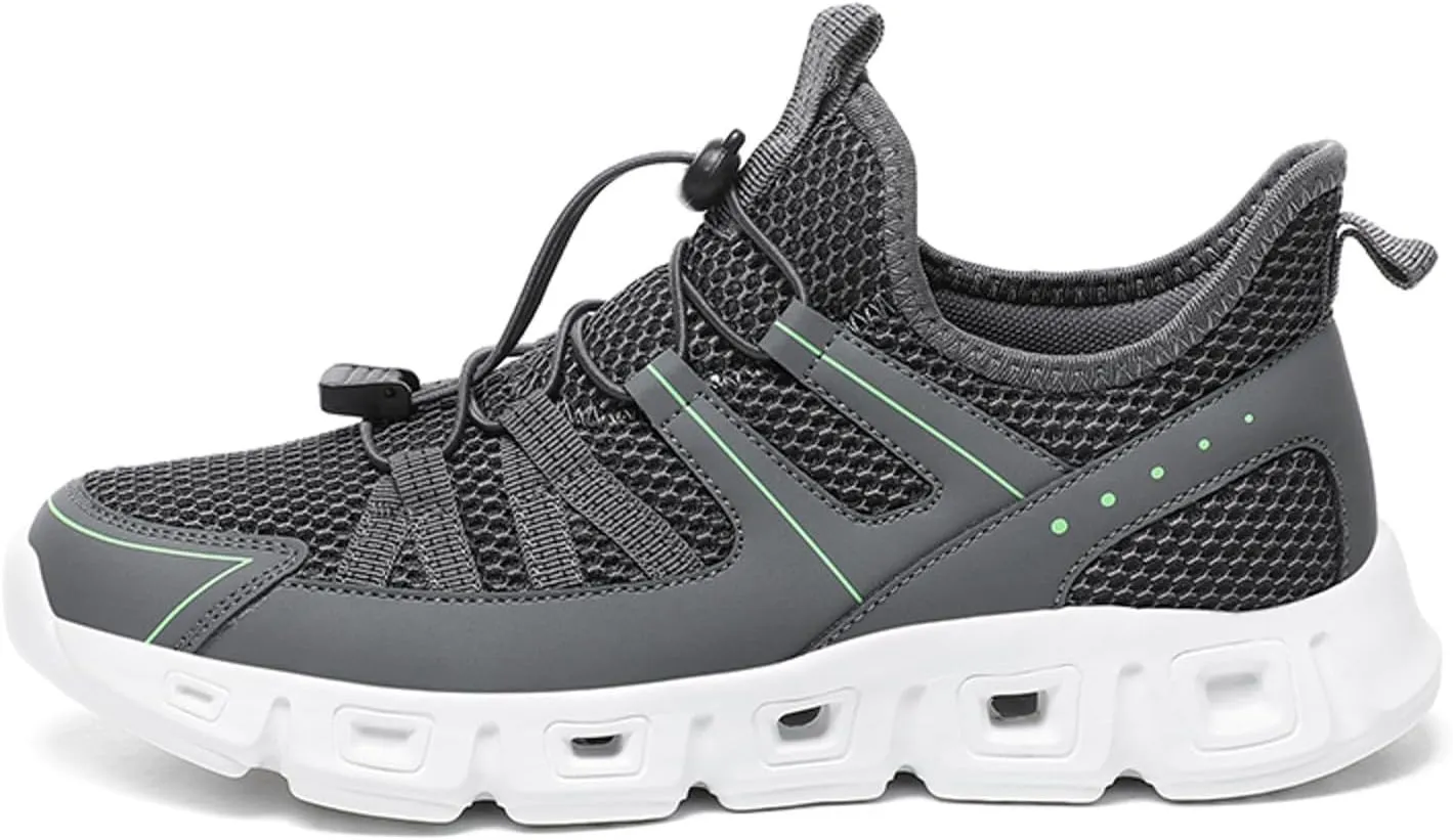 Fashion Sneakers Shoes Men Sports Shoes Fashionable New Pattern Simple Pure Color Mesh Breathable Flat Bottom Elastic