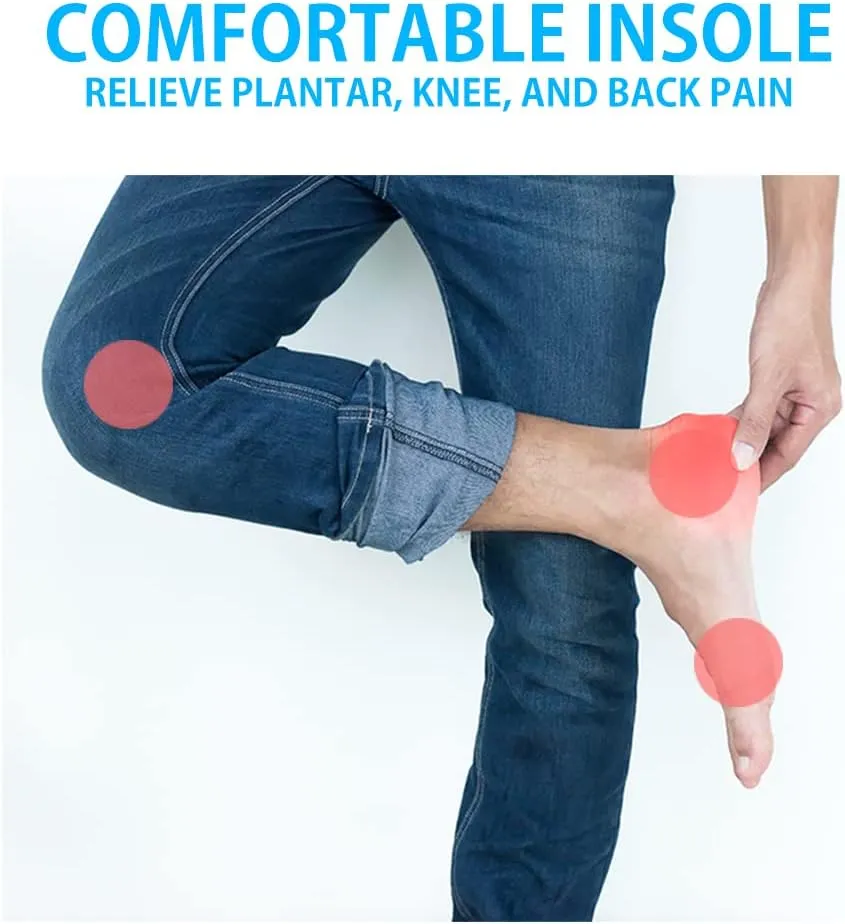 Foot Pain Relief Heel Air Cushioning Orthotic Inserts Insole Stability Comfortable Arch Support Helps with Plantar Fasciitis for Flat Feet Stretching Shoes Walking Shoes for Work Shoes (Men(9-11))