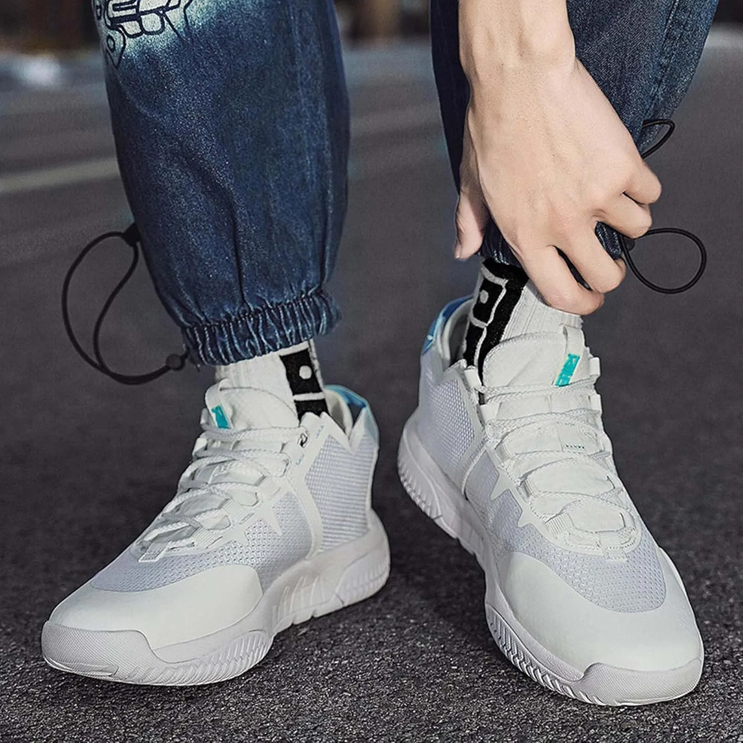 High-top Men's Basketball Shoes Teenagers Breathable Non-Slip Outdoor Sneakers Women's Fitness Cushioning Training Tennis Shoes