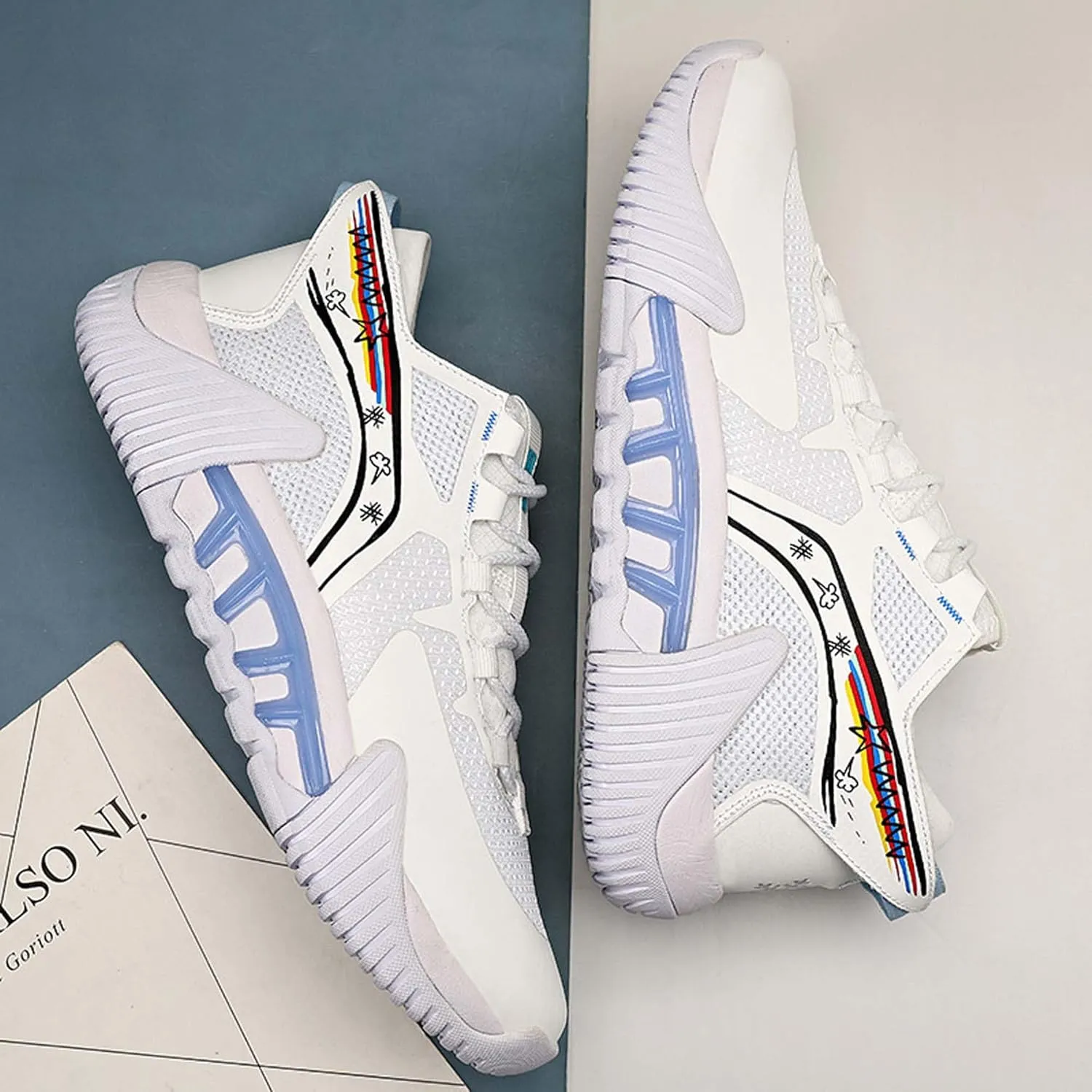 High-top Men's Basketball Shoes Teenagers Breathable Non-Slip Outdoor Sneakers Women's Fitness Cushioning Training Tennis Shoes