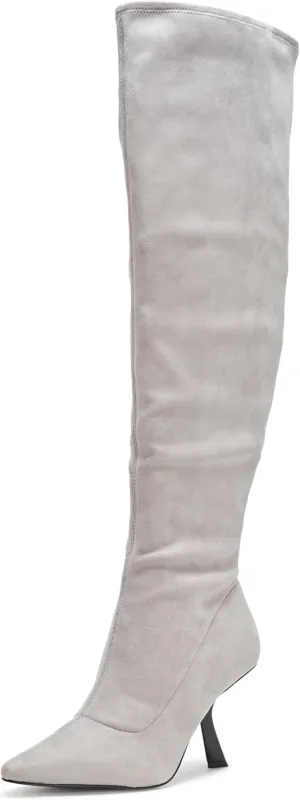 KARL LAGERFELD Women's Kian Everyday Heeled Bootie Over-The-Knee Boot