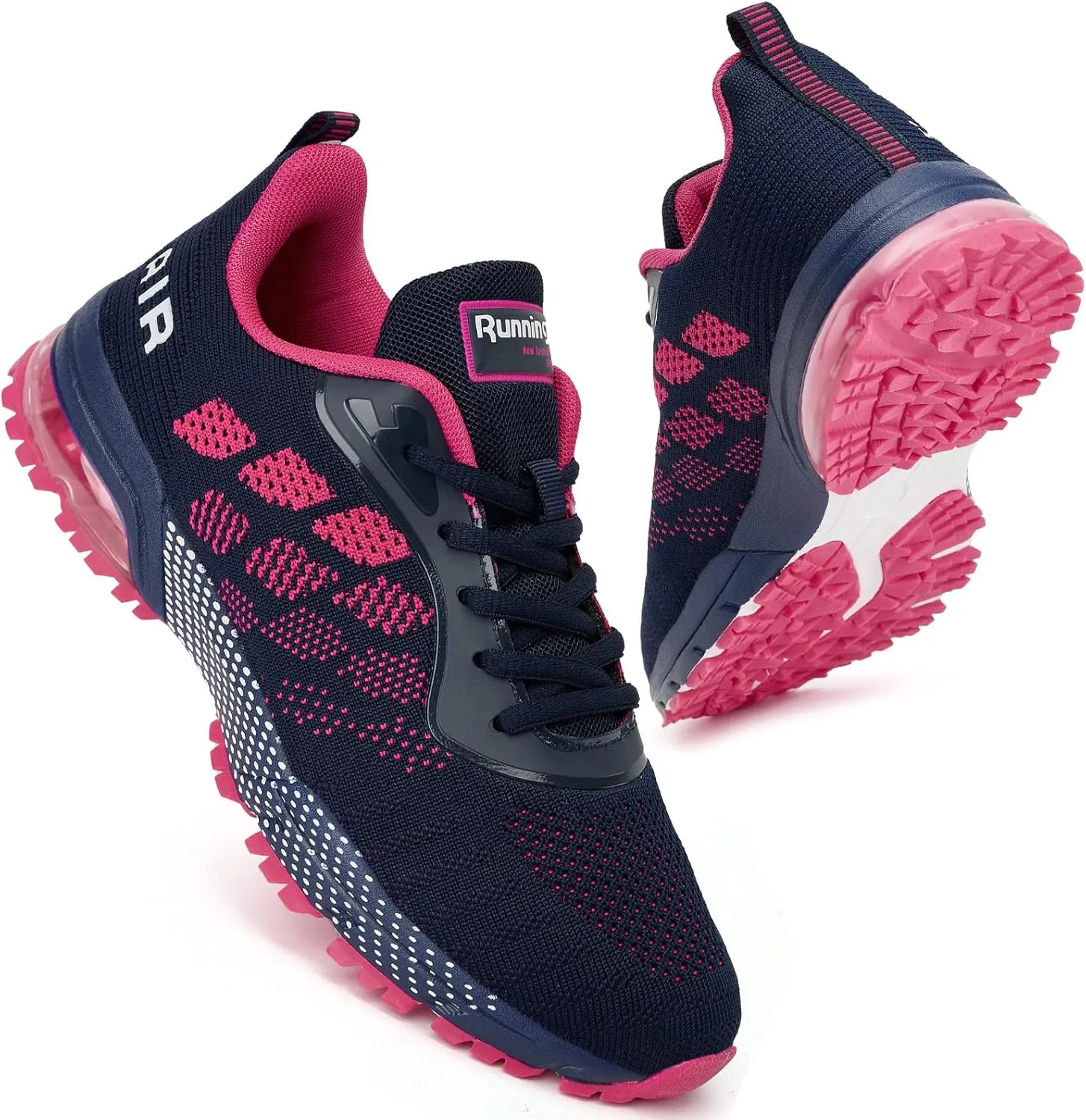 KPP Running Shoes, Black/Purple, Breathable Mesh, Cushioning