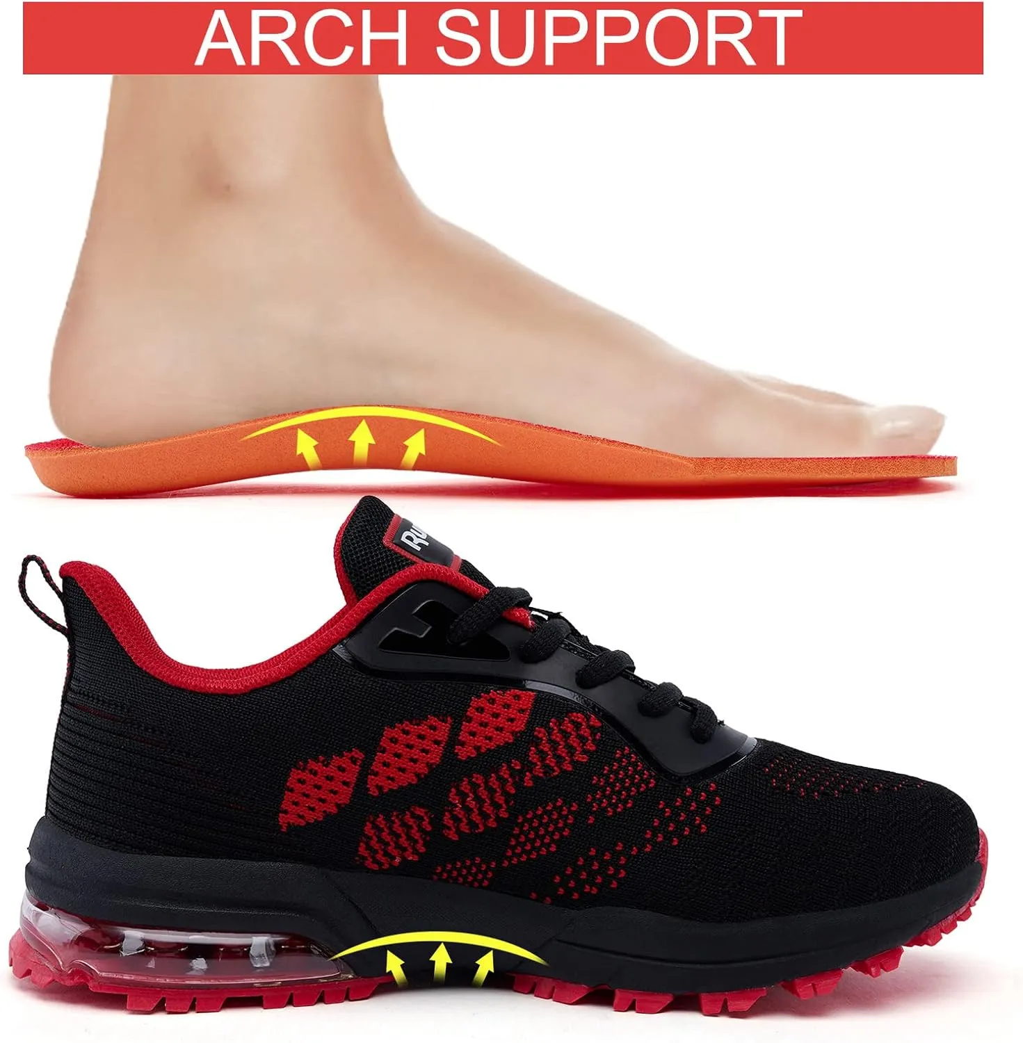KPP Running Shoes, Black/Purple, Breathable Mesh, Cushioning