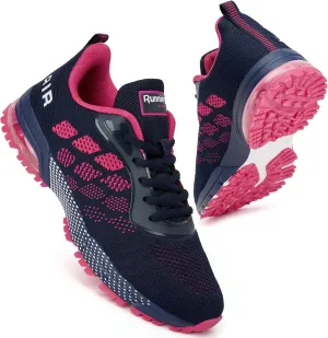 KPP Running Shoes, Black/Purple, Breathable Mesh, Cushioning