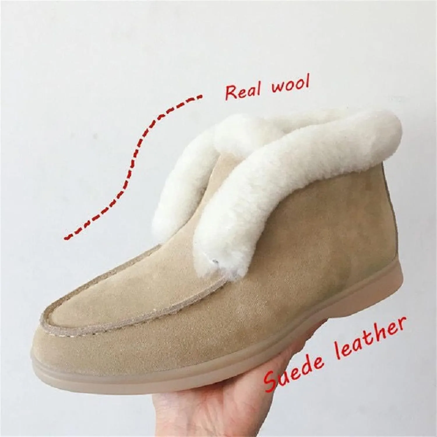 Ladmiple Boots For Women 2024 Ankle Booties Snow Boots Winter Shoes with Fur Lined Warm Slip On Comfortable Loafers Shoes