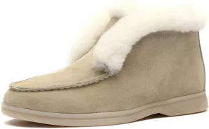 Ladmiple Boots For Women 2024 Ankle Booties Snow Boots Winter Shoes with Fur Lined Warm Slip On Comfortable Loafers Shoes