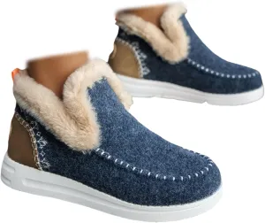 Ladmiple Winter Boots For Women 2024 Dressy Snow Boots Warm Ankle Booties Comfortable Slip On Outdoor Fur Lined Loafers Shoes