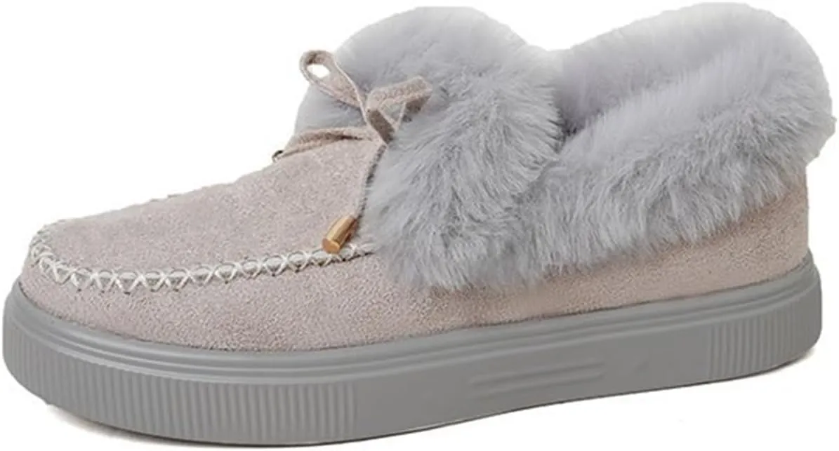 Ladmiple Winter Boots For Women Fashion Snow Boots Winter Shoes with Fur Lined Comfortable Warm Slip On Ankle Booties