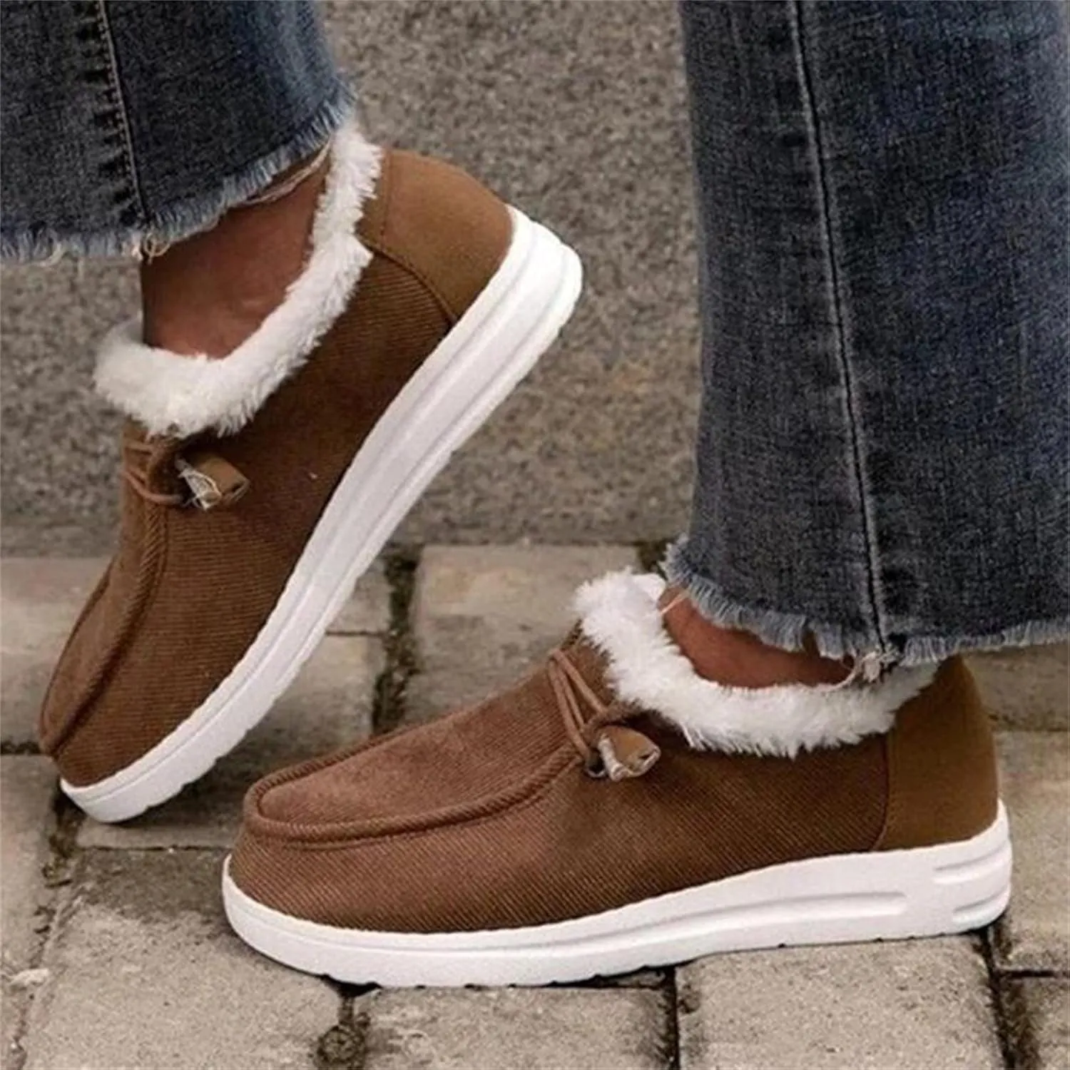 Ladmiple Winter Boots For Women Warm Snow Ankle Booties Comfortable Slip On Outdoor Fur Lined Thickening Walking Winter Shoes