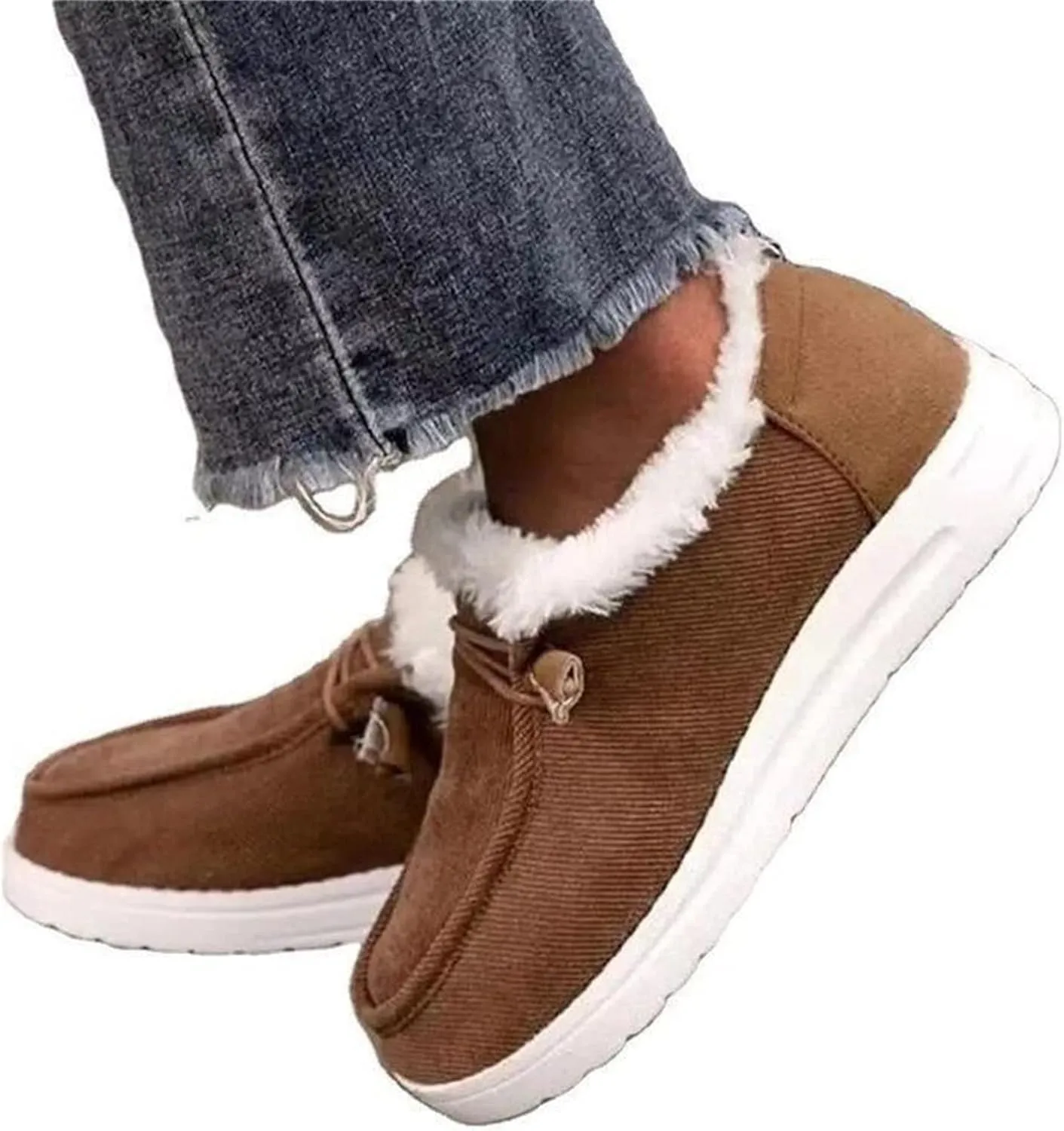 Ladmiple Winter Boots For Women Warm Snow Ankle Booties Comfortable Slip On Outdoor Fur Lined Thickening Walking Winter Shoes