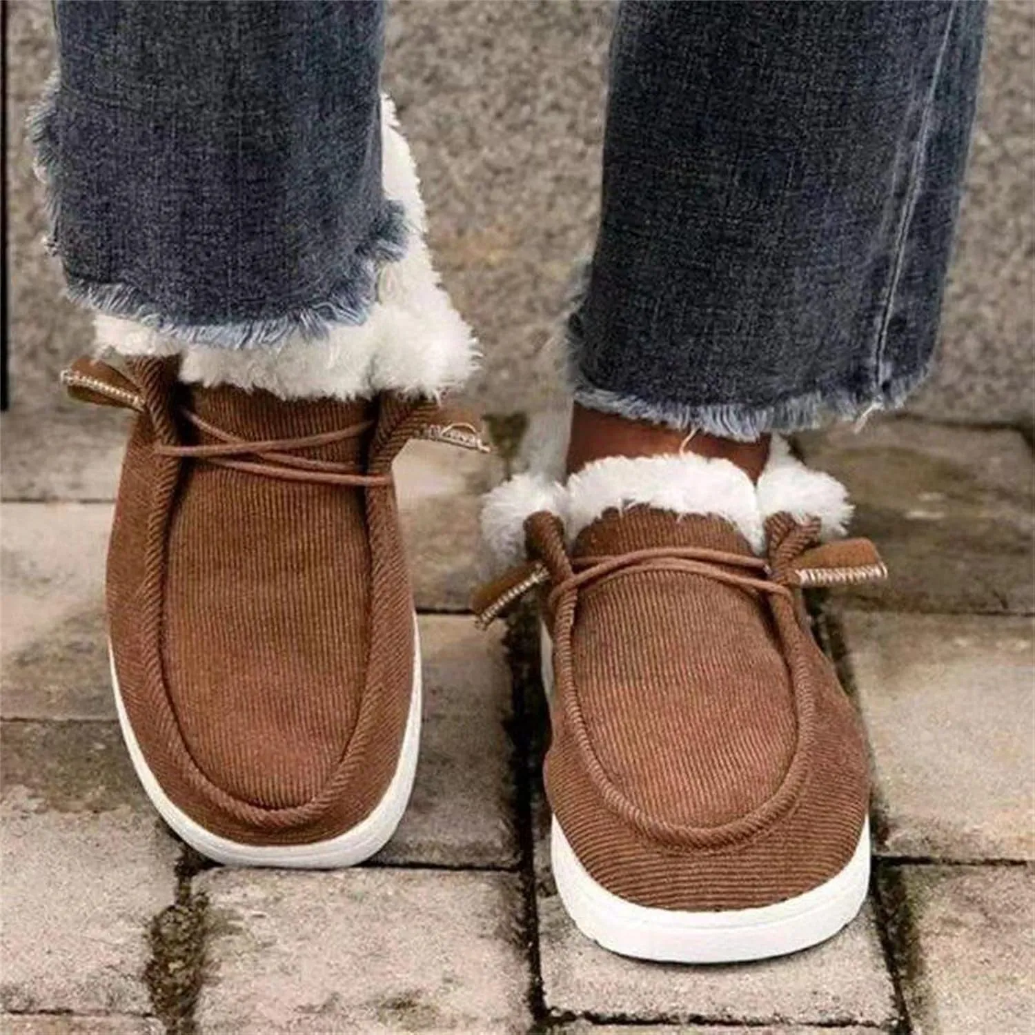 Ladmiple Winter Boots For Women Warm Snow Ankle Booties Comfortable Slip On Outdoor Fur Lined Thickening Walking Winter Shoes