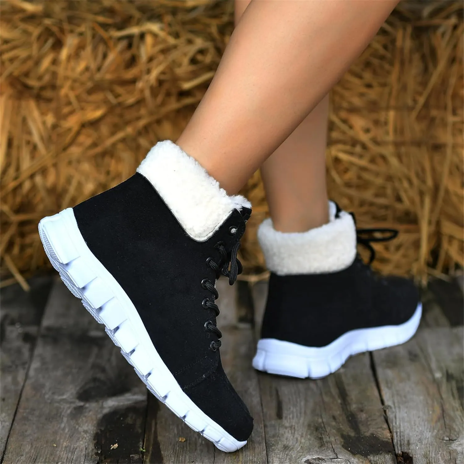 Ladmiple Winter Dress Boots For Women 2024 Slip On Warm Snow Ankle Booties Fashion Fur Lined Outdoor Comfortable Loafers Shoe