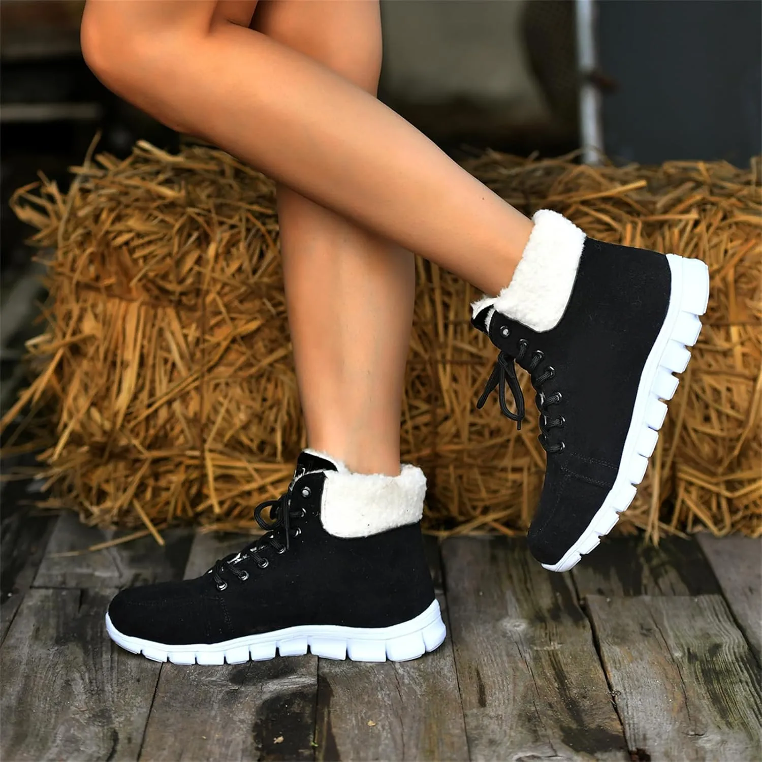 Ladmiple Winter Dress Boots For Women 2024 Slip On Warm Snow Ankle Booties Fashion Fur Lined Outdoor Comfortable Loafers Shoe