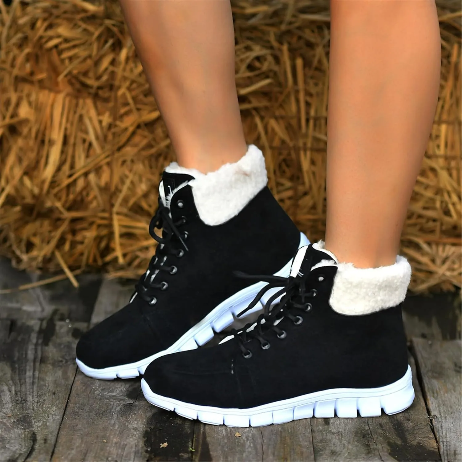 Ladmiple Winter Dress Boots For Women 2024 Slip On Warm Snow Ankle Booties Fashion Fur Lined Outdoor Comfortable Loafers Shoe