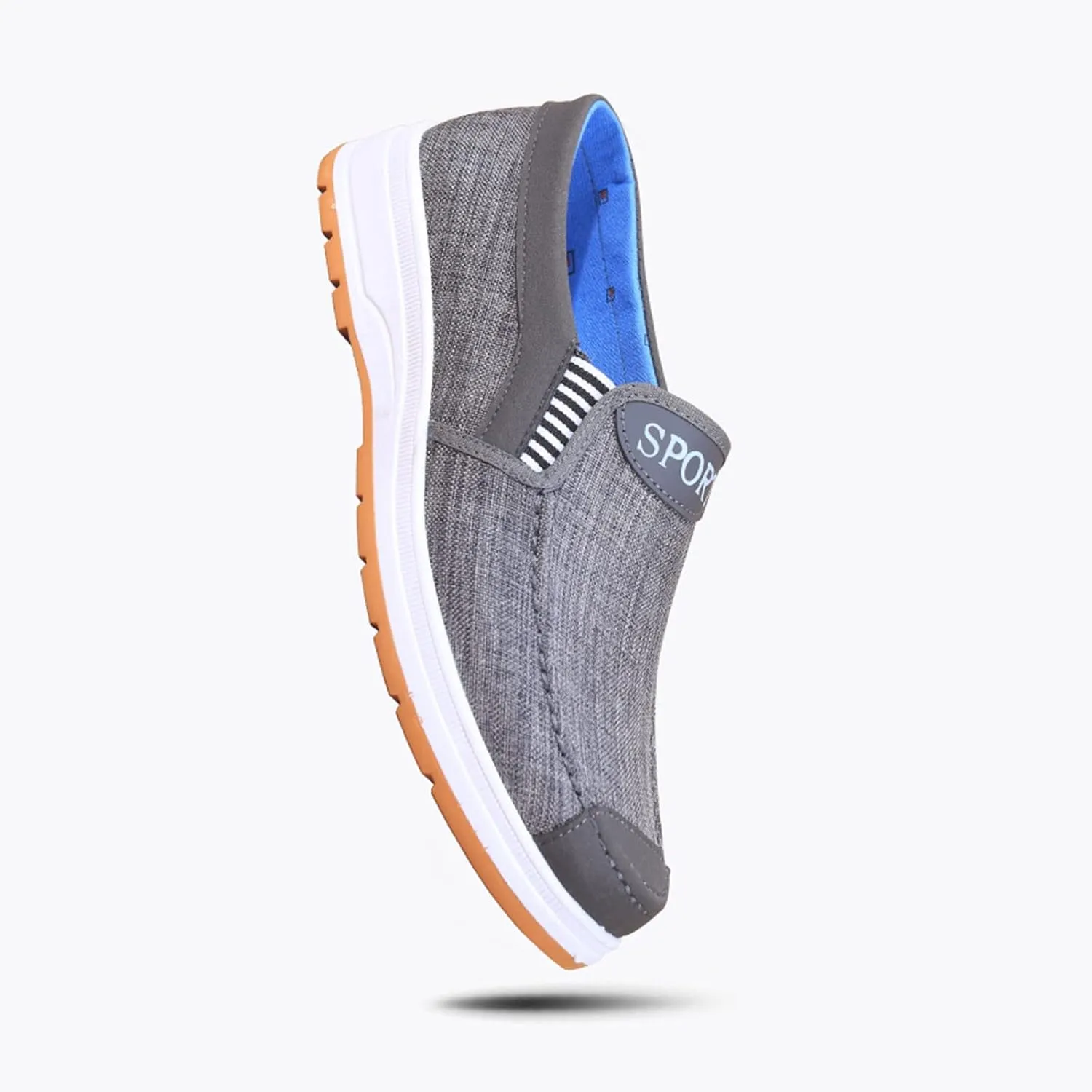 Lightweight Shoes Fashion All Season Men Casual Shoes Flat Round Toe Non Slip Cloth Upper Colorblock Comfortable Slip On