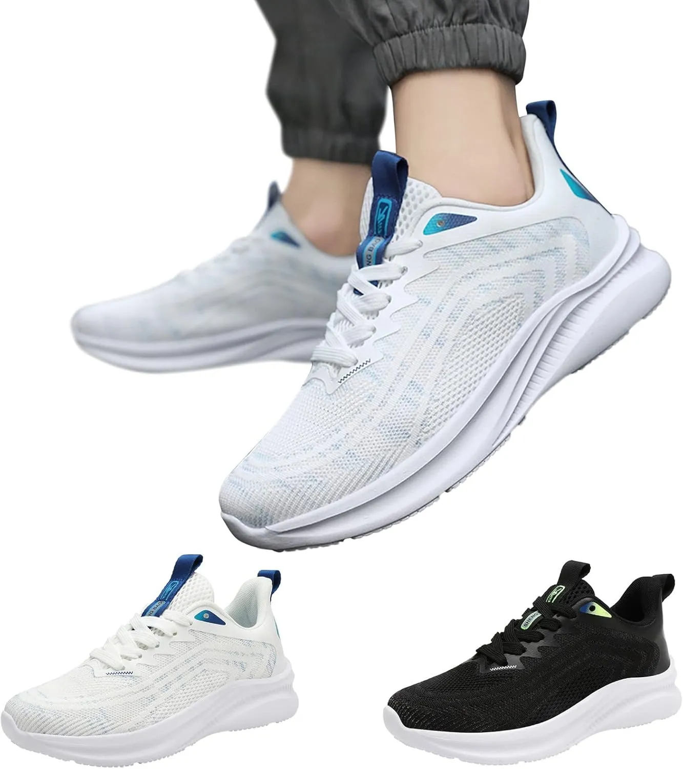 Lightweight Shoes Men Sports Shoes Fashion Color Blocking Four Seasons Casual Sports New Pattern Mesh Breathable